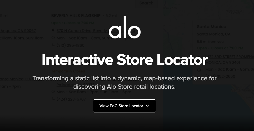 Alo Store Locator hero image